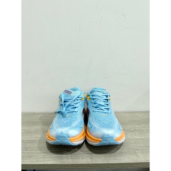 NWOT Hoka One One Clifton 9 Mesh Running Shoes Blue Orange Men\'s EU 42c / 9.5 main image 4